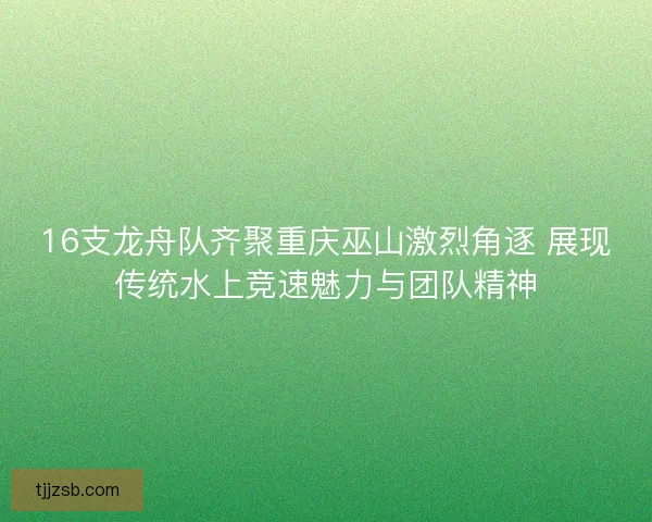 16支龙舟队齐聚重庆巫山激烈角逐 展现传统水上竞速魅力与团队精神