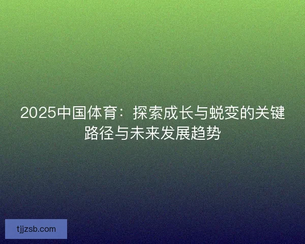 2025中国体育：探索成长与蜕变的关键路径与未来发展趋势